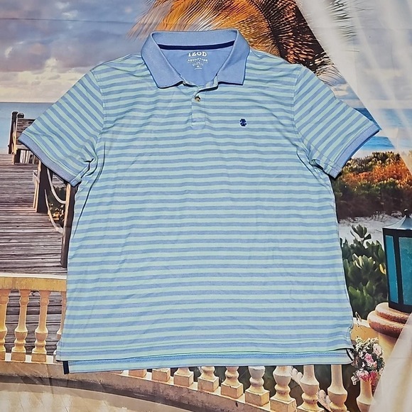 Izod‎ Striped Polo Shirt XL - Picture 1 of 3